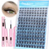 Picture of Pawotence Lash Clusters Kit Wispy Lash Extension Kit 8-16mm Natural Cluster Eyelash Extension Kit Individual Lashes 154pcs C Curled Eyelash Clusters with Lash Bond and Seal, Lash Tweezers for Self Use