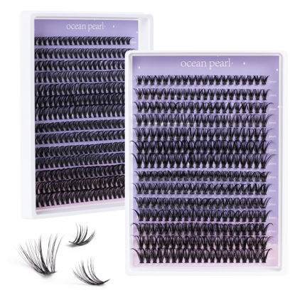 Picture of Lash Clusters Lash Extensions 280 Pcs Individual Lashes DIY Eyelash Extensions 10-16mm Length Mix 40D+50D Cluster Lashes Soft Natural for Makeup at Home - 40+50D