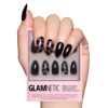 Picture of Glamnetic Press On Nails - Love Me Not | Short Almond Nails with Black Heart Accents, Reusable Stick On Fake Nails with Glue | Love In Bloom Valentine’s Nails | 15 Sizes - 30 Nail Kit with Glue