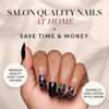 Picture of Glamnetic Press On Nails - Love Me Not | Short Almond Nails with Black Heart Accents, Reusable Stick On Fake Nails with Glue | Love In Bloom Valentine’s Nails | 15 Sizes - 30 Nail Kit with Glue
