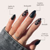 Picture of Glamnetic Press On Nails - Love Me Not | Short Almond Nails with Black Heart Accents, Reusable Stick On Fake Nails with Glue | Love In Bloom Valentine’s Nails | 15 Sizes - 30 Nail Kit with Glue