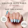 Picture of Glamnetic Press On Nails - Subzero | Opaque Pale Icy Blue Snowflake Graphic Short Oval False Nails, Reusable Stick On Fake Nails with Glue | Salon Quality | 15 Sizes - 30 Nail Kit