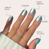 Picture of Glamnetic Press On Nails - Subzero | Opaque Pale Icy Blue Snowflake Graphic Short Oval False Nails, Reusable Stick On Fake Nails with Glue | Salon Quality | 15 Sizes - 30 Nail Kit
