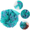 Picture of Fu Store Loofah Sponge Shower Loofahs 80g Bath Sponges Mesh Balls 4 Colors Body Scrubber Exfoliator Wash Back Scrubber Bathroom Men Women 4 Pack Scrubbers Cleaning Bathing Accessories, 80g Green Blue