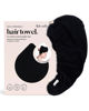 Picture of Kitsch Microfiber Hair Towel Wrap for Women - Anti-Frizz Quick Dry Towel, Super Absorbent Microfiber Towel for Hair, Hair Drying Towel Wrap, Hair Towels, Hair Turban Towel for Wet Curly Hair - Black