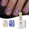 Picture of Born Pretty Cat Magnetic Eye Gel Nail Polish, Purple Auroras Cat Magnetic Gel, Mermaid Shiny Effect Soak Off Nail Art Salon Manicure Home Gift 15ml