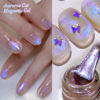 Picture of Born Pretty Cat Magnetic Eye Gel Nail Polish, Purple Auroras Cat Magnetic Gel, Mermaid Shiny Effect Soak Off Nail Art Salon Manicure Home Gift 15ml
