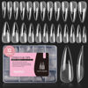 Picture of Beetles Stiletto Medium Nail Tips, 288 Pcs Pre-Shaped Etch X Nail Tips Fake Nails Soft Gel Nail Extension Acrylic Tips, Soak Off LED Nail DIY Salon at Home Gifts for Women