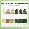 Picture of modelones Gel Nail Polish Set, 6 Colors Green Gold Yellow Sparkle Reflective Glitter Gel Polish Dark Green 9D Cat Eye Nail Gel polish with Magnet Soak Off LED St. Patrick's Day Nail Art Gel DIY Gift