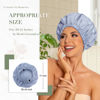 Picture of Reusable Shower Cap for Women, Large Waterproof Shower Bonnet Washable Elastic Band Bath Hair Hat for Long Hair, Braids(Gray)