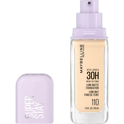 Picture of Maybelline Super Stay Lumi-Matte Foundation, Lightweight and Buildable Full Coverage Foundation Makeup For Up To 30HR Wear, 110, 1 Count