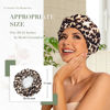 Picture of Reusable Shower Cap for Women, Large Waterproof Shower Bonnet Washable Elastic Band Bath Hair Hat for Long Hair, Braids(Leopard)