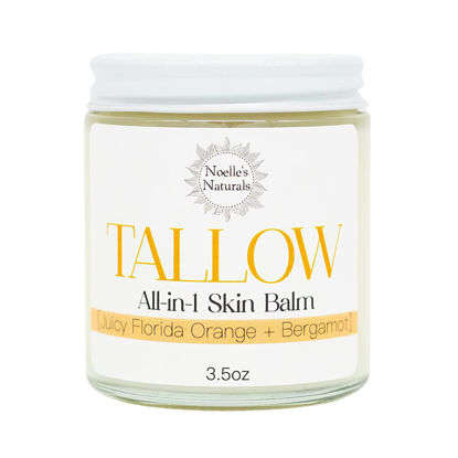 Picture of Tallow Balm - 100% Organic Grassfed Tallow - 3.5oz - Orange + Bergamot - Moisturizing - Dry Skin - Stretch Marks - All Natural