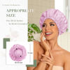 Picture of Reusable Shower Cap for Women, Large Waterproof Shower Bonnet Washable Elastic Band Bath Hair Hat for Long Hair, Braids(Purple)