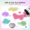 Picture of Modelones Gel Nail Polish Set, 6 Translucent Colors Pastel Sheer Pink Yellow Lavender Purple Baby Blue Mint Green Jelly Gel Polish Silver Cat Eye Gel Polish W Magnet Soak Off LED Nail Art Gel DIY Gift
