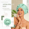 Picture of Reusable Shower Cap for Women, Large Waterproof Shower Bonnet Washable Elastic Band Bath Hair Hat for Long Hair, Braids(Green Bean)
