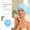 Picture of Reusable Shower Cap for Women, Large Waterproof Shower Bonnet Washable Elastic Band Bath Hair Hat for Long Hair, Braids(Light Blue)