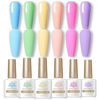 Picture of Born Pretty Pastel Gel Nail Polish Macaron Candy Sweet Color Gel Polish Spring Summer Gel Polish Nude Pink Yellow Purple Blue Green Colors Easter Collection Nail Art Gift Box 10ML 6PCS