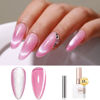 Picture of Double Rhythm 0.5 OZ Cat Eye Gel Polish with Magnet 15ML Holographic Glitter Shimmer Translucent Jelly Color Magnetic Nail Polish Salon DIY at Home (MC1070)