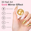 Picture of Makartt 3D Nail Gel with Gold Chrome Nail Powder Kit, Clear Molding Gel for Nail Art, 15g Sculpting Glue Polish and Metallic Effect Mirror Powder Set for Nail Decoration Manicure Charms