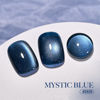 Picture of GAOY 16ml Deep Blue Cat Eye Gel Nail Polish, Glitter Holographic Nail Polish with Magnet, Reflective Translucent UV Gel, 2929 Mystic Blue