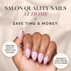 Picture of Glamnetic Press On Nails - Better Half | Short Almond Nails with Pink Accents, Reusable Stick On Fake Nails with Glue | Love In Bloom Valentine’s Nails | 15 Sizes - 30 Nail Kit with Glue