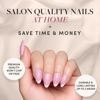Picture of Glamnetic Press On Nails - Lovers Blush | Pink Short Almond Nails with Glossy Velvet Finish, Reusable Stick On Fake Nails with Glue | Love In Bloom Valentine’s Nails | 15 Sizes - 30 Nail Kit with Glue