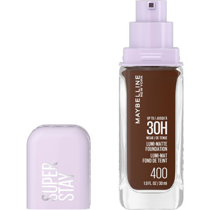 Picture of Maybelline Super Stay Lumi-Matte Foundation, Lightweight and Buildable Full Coverage Foundation Makeup For Up To 30HR Wear, 400, 1 Count