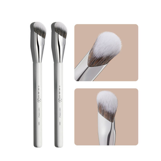 Picture of Albeaut Concealer Makeup Brushes 2 PCS Angled Brushes for Liquid, Cream, Stick Concealer Foundation Nose Contour Eyeshadow Blending(193-2pcs)