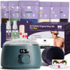 Picture of BLITZWAX Men Self Waxing Hair Removal Kit at Home Digital Wax Pot with 6 Packs Natural Wax Beads for Coarse/Thick Hair, Start Hard Wax Kit for Nose/Face/Arm/Full Body - No Mess Easy Clean(Blue Spruce)