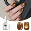 Picture of GAOY Jelly Brown Cat Eye Gel Nail Polish, 16ml Glitter Holographic Nail Polish with Magnet, Reflective Translucent UV Gel, 2958 Caramel Shine