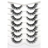 Picture of Pooplunch False Eyelashes Pre-Permed Curl Cat Eye Look Wispy Fluffy Natural Fake Eyelashes 8D Volume Faux Mink Lashs 7 Pairs Pack