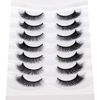 Picture of Pooplunch False Eyelashes Fluffy Natural Cat Eye Look Wispy Extensions Fake Eyelashes Faux Mink Lashes 7 Pairs Pack