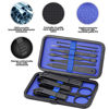 Picture of Glamne Manicure Set Nail Clippers Kit Professional Stainless Steel Nail Care Tools with Leather Travel Case 10 in 1 Blue