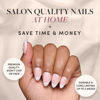 Picture of Glamnetic Press On Nails - French Pearl | Short Almond French Tip Nails with Pearl Accents, Reusable Stick On Fake Nails with Glue | Love In Bloom Valentine’s Nails | 15 Sizes - 30 Nail Kit with Glue