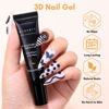 Picture of Makartt 3D Nail Gel Sculpting Gel Nail Art Glue for Craving, 15g Black Candy Molding Gel No Wipe Embossed Gel Polish Rhinestone Nails Charm Glue Decoration Manicure Designs (Noir)
