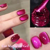 Picture of Born Pretty Cat Magnetic Eye Gel Nail Polish, Dragon Fruit Glass Cat Magnetic Gel, Glass Shiny Effect Soak Off Nail Art Salon Manicure Home Gift 15ml
