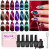 Picture of Beetles Cat Eye Gel Nail Polish Set 6 Colors, Glitter Red Shiny Brown Burgundy Purple Blue Green Magnetic Effect Sparkle Stunning Nail Gel Polish Gifts for Women, 2025 Limited Colors