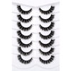 Picture of Pooplunch False Eyelashes Fluffy Short Natural Cat Eye Look Wispy Flares Fake Eyelashes Wispies Faux Mink Lashs 7 Pairs Pack