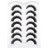 Picture of Pooplunch False Eyelashes Fluffy Short Natural Cat Eye Look Wispy Flares Fake Eyelashes Wispies Faux Mink Lashs 7 Pairs Pack