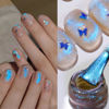 Picture of Born Pretty Cat Magnetic Eye Gel Nail Polish, Blue Auroras Cat Magnetic Gel, Mermaid Shiny Effect Pink Soak Off Nail Art Salon Manicure Home Gift 15ml