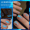 Picture of Born Pretty Cat Magnetic Eye Gel Nail Polish, Blue Auroras Cat Magnetic Gel, Mermaid Shiny Effect Pink Soak Off Nail Art Salon Manicure Home Gift 15ml