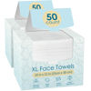 Picture of Fygrip 100 Count (2 Box) XL Disposable Face Towels 10” x 12”, 100% Viscose Fibre, Soft & Skin Friendly Face Towelettes Disposable, Facial Tissue Face Wipes for Women Cleansing