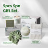 Picture of Natural Amor Green Spa Gift Set for Women, Peppermint Forest Bath Gift for her,5pc Bath & Body Gift Including Soap Bar, Candle, Bath Bomb