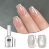 Picture of GAOY Glassy Cat Eye Gel Nail Polish, 16ml Glitter Holographic Gel Polish with Magnet, Reflective Translucent UV Gel, 2952 Silver Veil