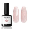 Picture of modelones Nude Gel Nail Polish, 15 ML Nude Pink Gel Polish Glitter Iridescent Shimmer Pigment Jelly Neutral Color Skin Tone Sparkle Pink Natural Soak off U V LED Cured for Home Salon DIY Nail Art