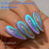 Picture of Born Pretty 9D Cat Magnetic Eye Gel Nail Polish Holographic Rainbow Gel Polish Blue Purple Soak Off U V LED Gel Polish Nail Art Design Manicure Salon DIY Home 15ML