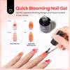 Picture of Beetles Nail Blooming Gel and Top Coat No Wipe Gel Nail Polish Set 2 Pcs 15ml Upgrade Super Shiny for Spreading Effect Marble Natural Stone Watercolor Floral Print Soak Uv Lamp off Nail Gel