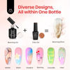 Picture of Beetles Nail Blooming Gel and Top Coat No Wipe Gel Nail Polish Set 2 Pcs 15ml Upgrade Super Shiny for Spreading Effect Marble Natural Stone Watercolor Floral Print Soak Uv Lamp off Nail Gel