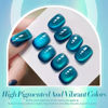 Picture of Born Pretty Cat Magnetic Eye Gel Nail Polish, Sea Blue Crystal Cat Magnetic Gel Nail Polish, Holographic Magnetic Nail Polish for Nail Art Manicure Salon DIY at Home 15ML